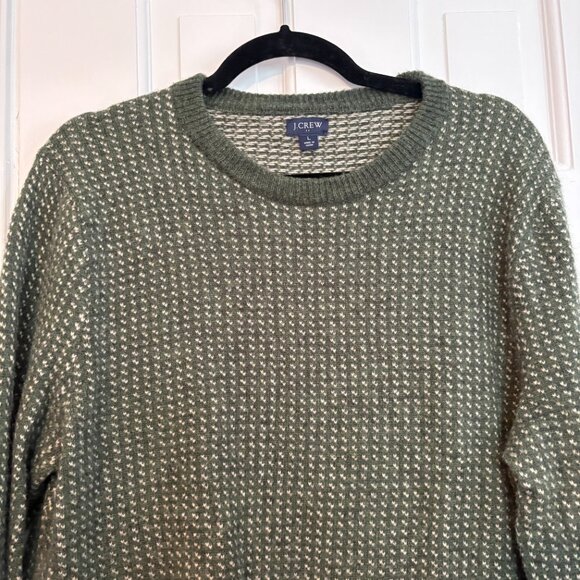 Men's J. Crew Factory Lambswool Blend Bird's-eye Stitch Crew Neck Sweater - L - Picture 6 of 6